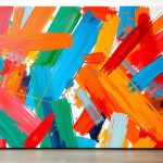 Abstract Canvas Art With Drifted Color Bands